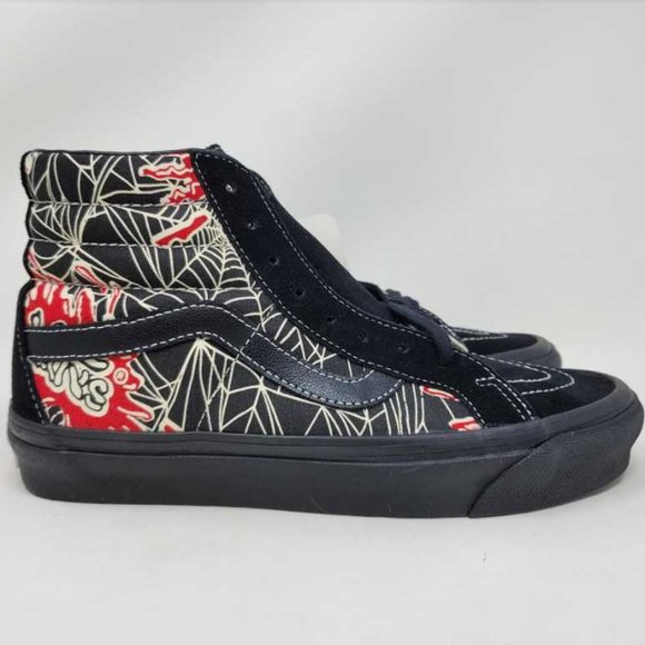 New men's Vans Sk8-Hi 38 DX Anaheim Factory OG black spider web shoes - Picture 3 of 8